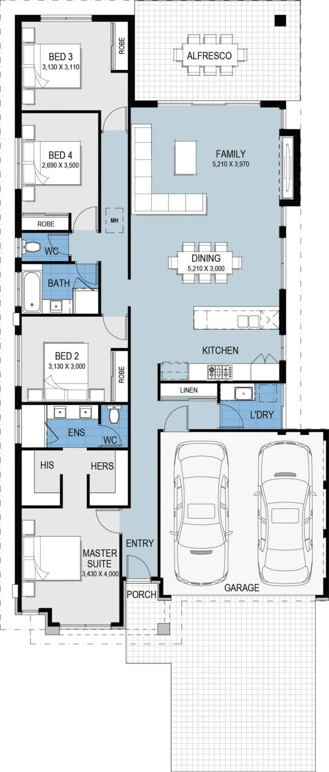 Flipside-Front - Floor Plan - Progen Building Group Perth WA