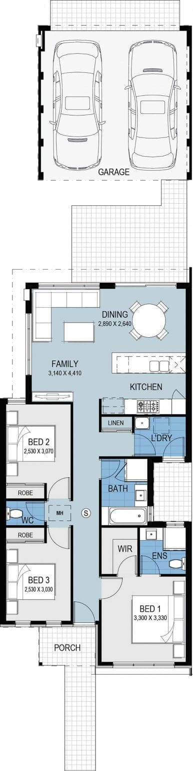 Longboard - Floor Plan - Progen Building Group Perth WA